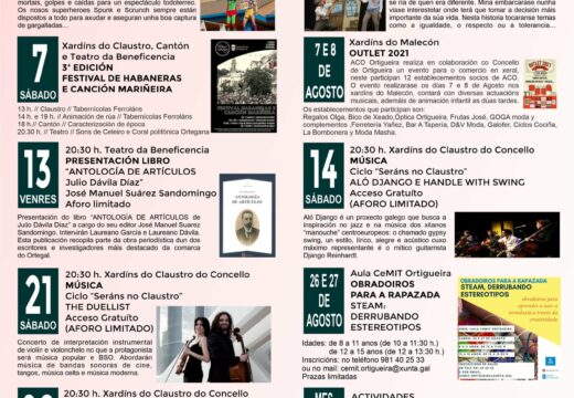 Concertos, teatro e un outlet de comercio local no agosto de Ortigueira